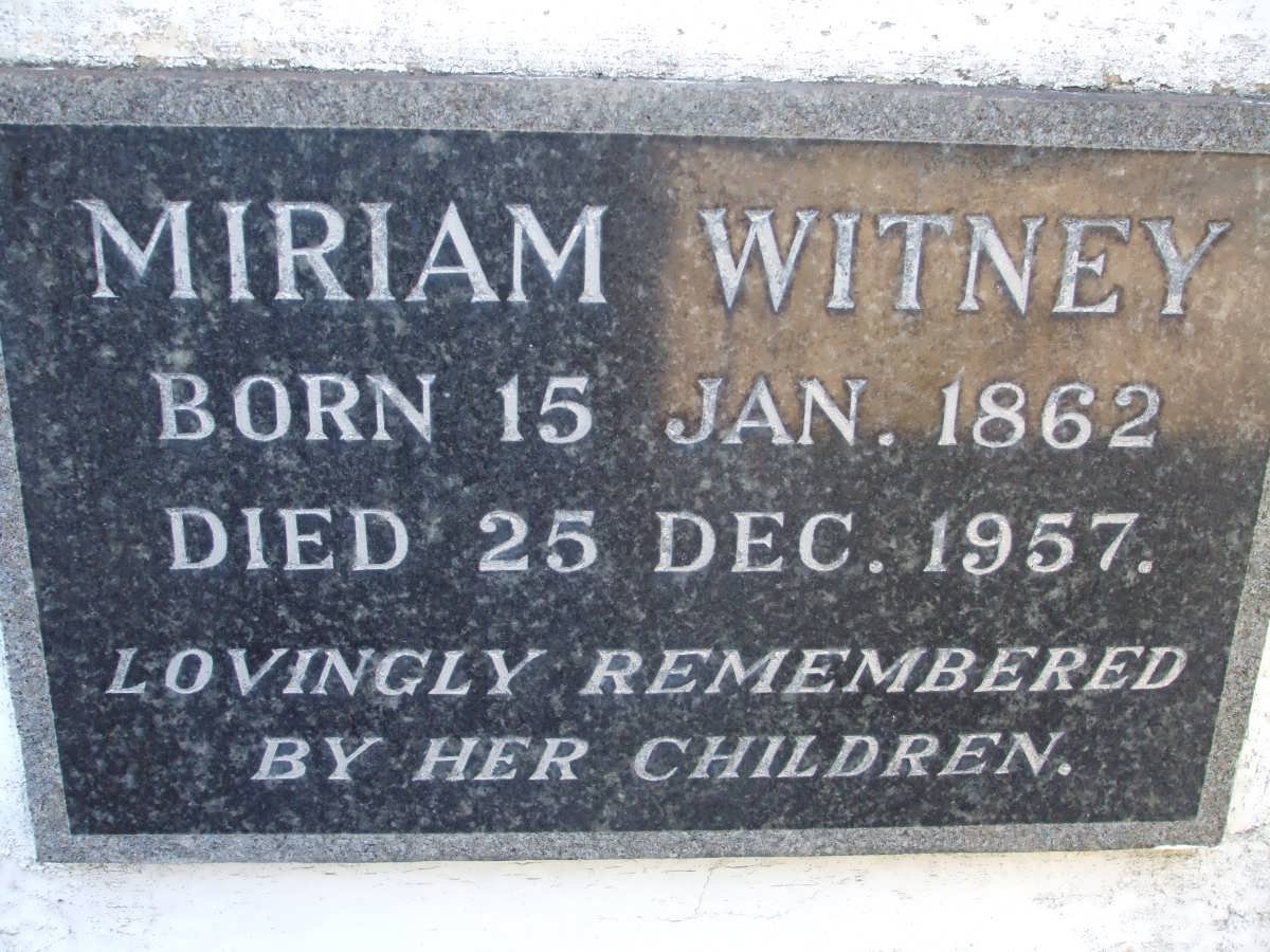 WHITNEY Miriam 1862-1957