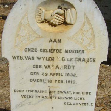 GRANGE Moeder, le nee VAN AARDT 1832-1910
