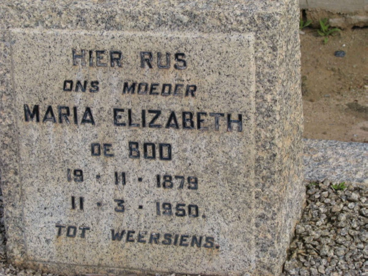 BOD Maria Elizabeth, de 1879-1950