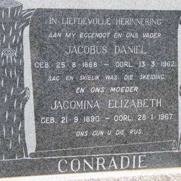 CONRADIE Jacobus Daniel 1888-1962 &amp; Jacomina Elizabeth 1890-1967