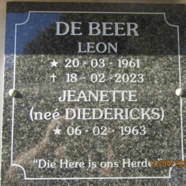 BEER Leon, de 1961-2023 & Jeanette DIEDERICKS 1963-