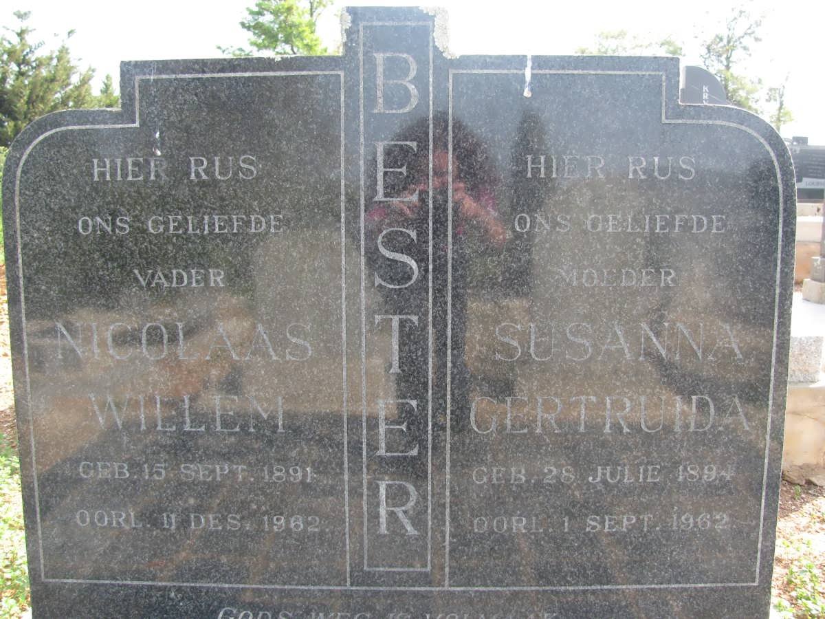 BESTER Nicolaas Willem 1891-1962 &amp; Susanna Gertruida 1894-1962