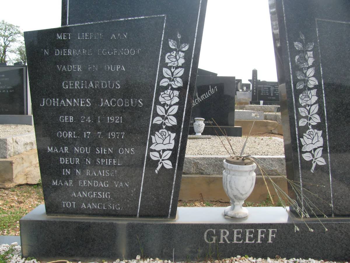 GREEFF Gerhardus Johannes Jacobus 1921-1977