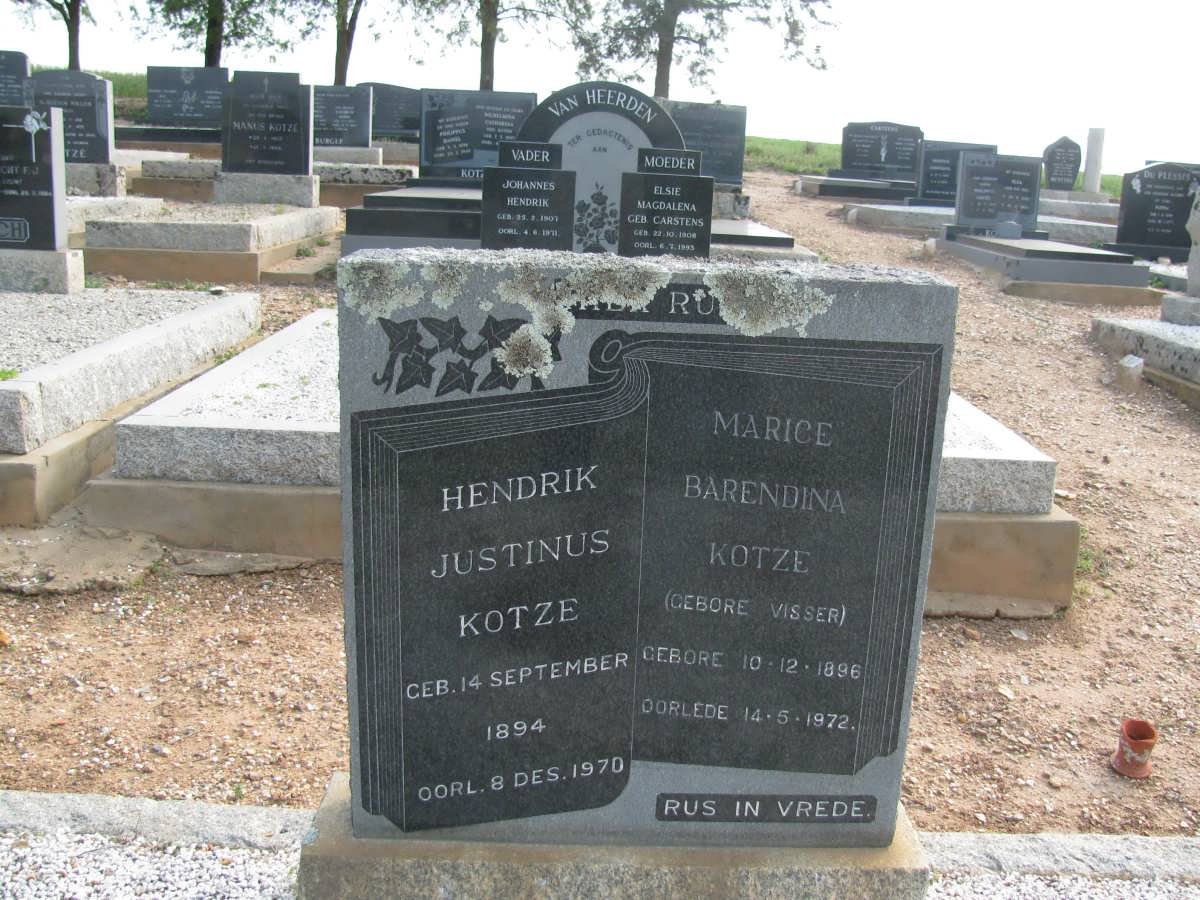 KOTZE Hendrik Justinus 1894-1970 &amp; Marice Barendina VISSER 1896-1972
