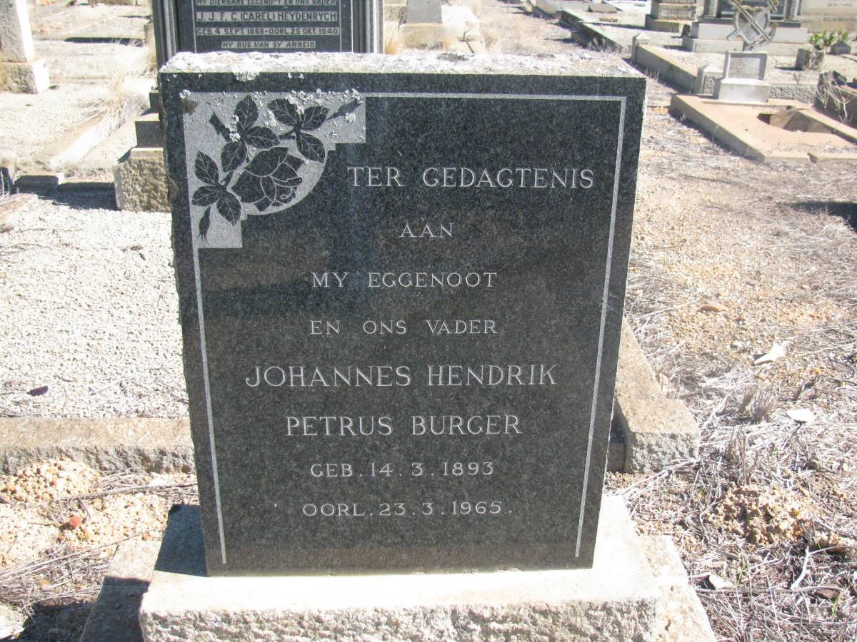 BURGER Johannes Petrus Hendrik 1893-1965