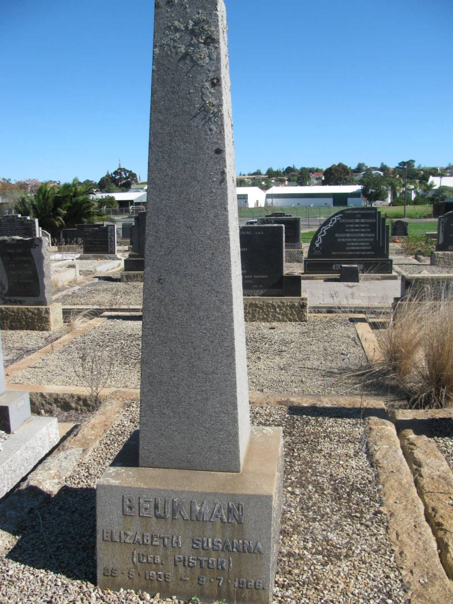 BEUKMAN Elizabeth Susanna nee PISTOR 1939-1966