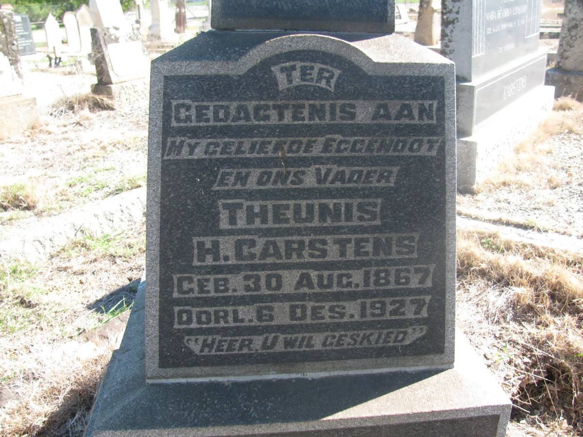 CARSTENS Theunis H. 1867-1927 &amp; Martha Elizabeth 1881-1951