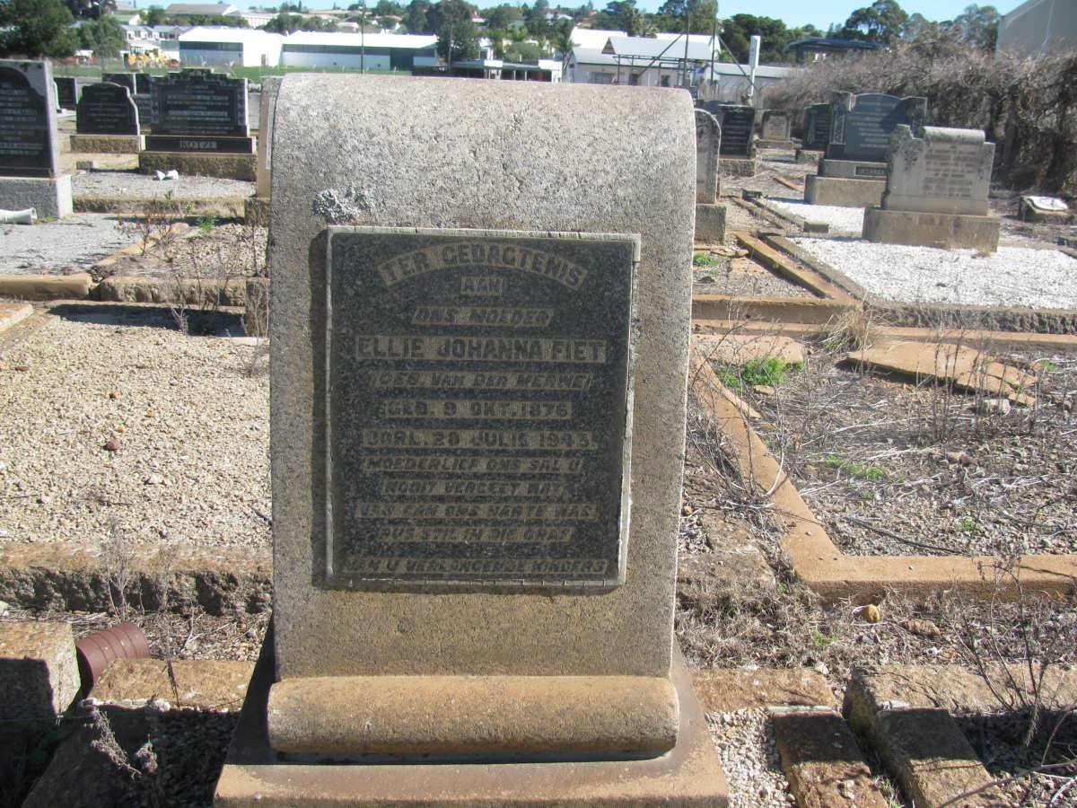 FIET Ellie Johanna nee VAN DER MERWE 1876-1943
