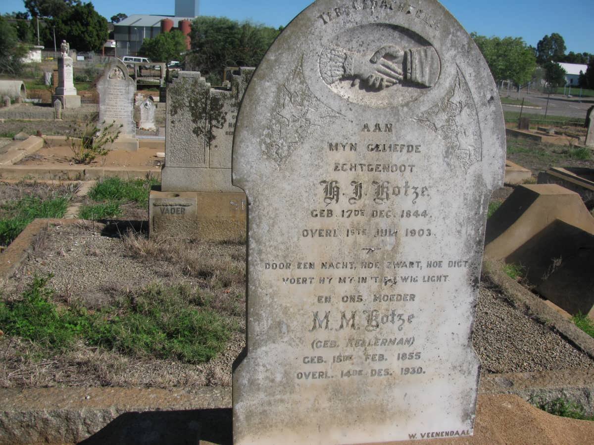 KOTZE H.J. 1844-1903 &amp; M.M. KELLERMAN 1855-1930