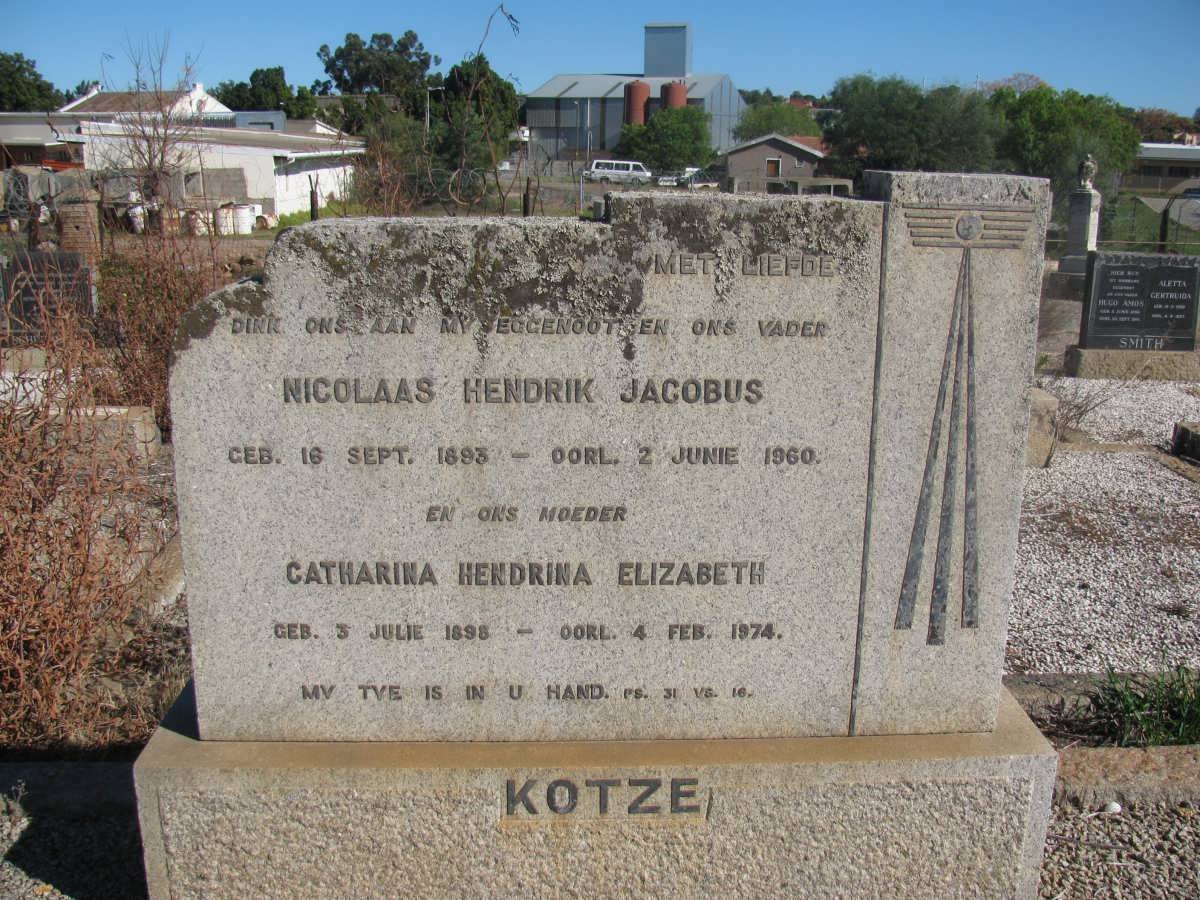 KOTZE Nicolaas Hendrik Jacobus 1893-1960 &amp; Catharina Hendrina Elizabeth 1898-1974