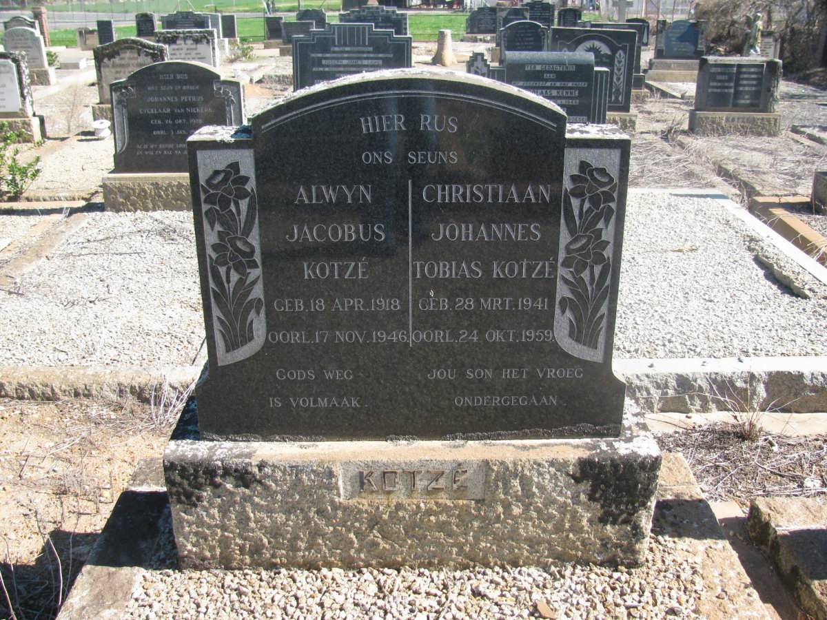 KOTZE Alwyn Jacobus 1918-1946 :: KOTZE Christiaan Johannes Tobias 1941-1959