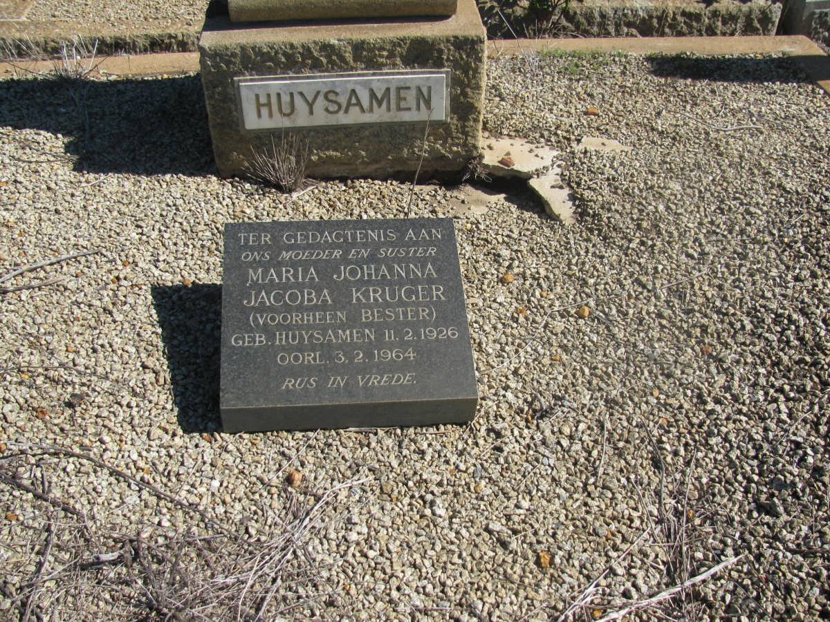 KRUGER Maria Johanna Jacoba voorheen BESTER gebore HUYSAMEN 1926-1964