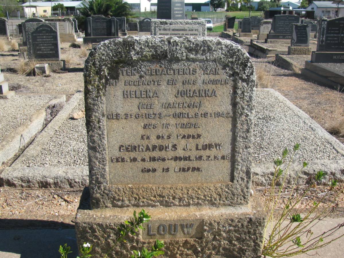 LOUW Gerhardus J. 1866-1948 &amp; Helena Johanna HANEKOM 1873-1942