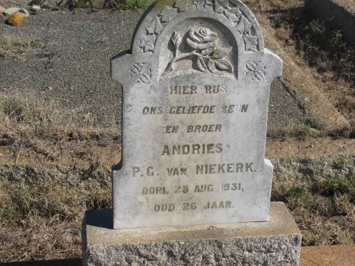 NIEKERK Andries P.G., van -1931
