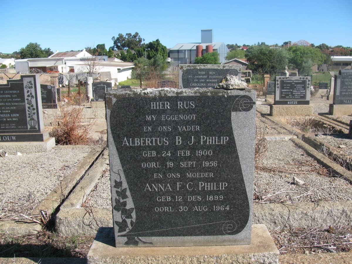 PHILIP Albertus B.J. 1900-1956 &amp; Anna F.C. 1899-1964