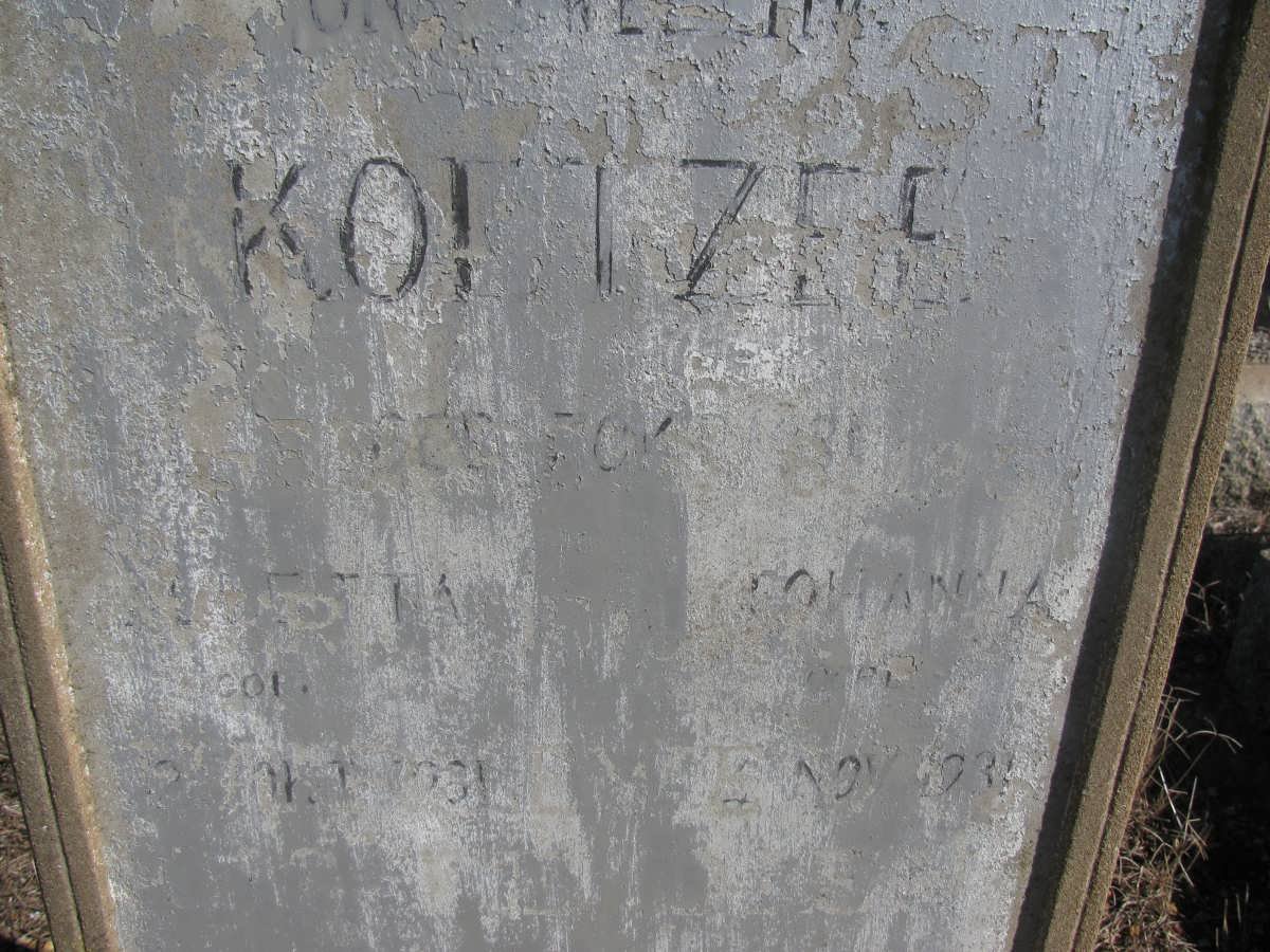 RUST Catharina Hendrina nee HANEKOM :: KOETZEE Aletta 1931-1931 :: KOETZEE Johanna 1931-1931