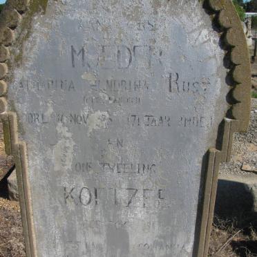 RUST Catharina Hendrina nee HANEKOM :: KOETZEE Aletta 1931-1931 :: KOETZEE Johanna 1931-1931