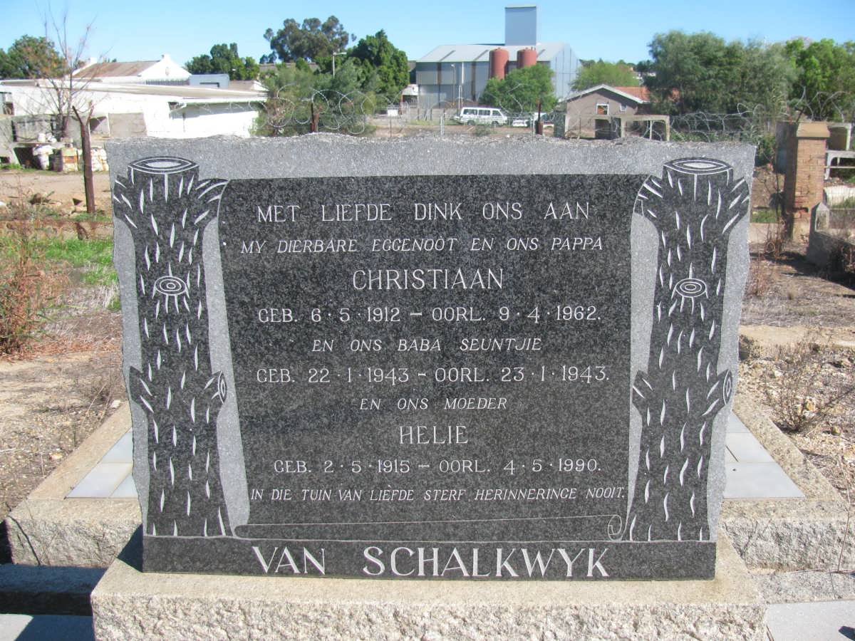 SCHALKWYK Christiaan, van 1912-1962 &amp; Helie 1915-1990 :: VAN SCHALKWYK Baba 1943-1943