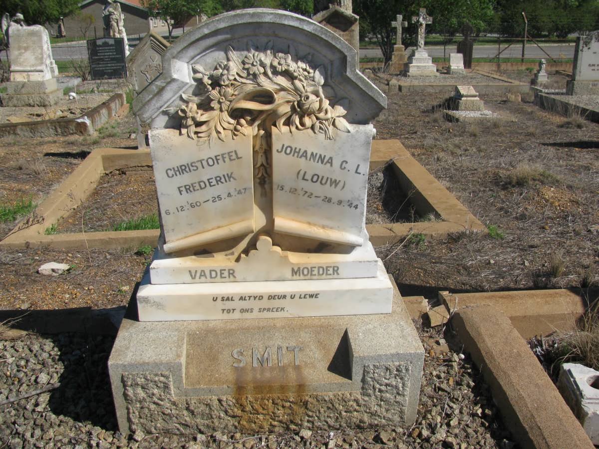 SMIT Christoffel Frederik 1860-1947 &amp; Johanna C.L. LOUW 1872-1944