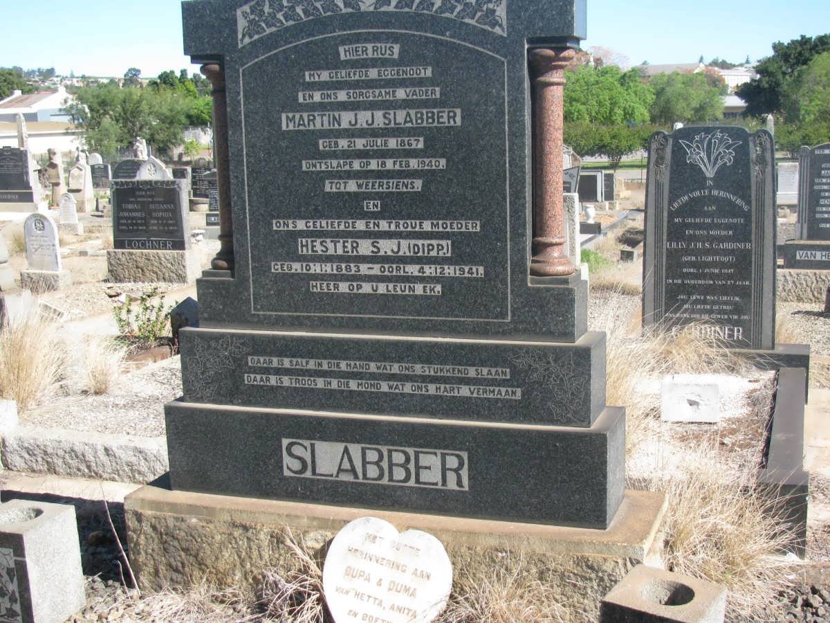SLABBER Martin J.J. 1867-1940 &amp; Hester S.J. DIPP. 1883-1941