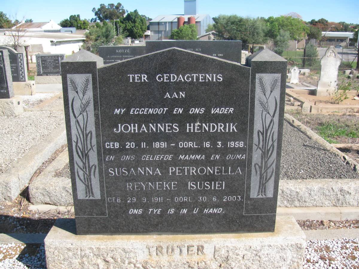 TRUTER Johannes Hendrik 1891-1958 &amp; Susanna Petronella REYNEKE 1911-2003