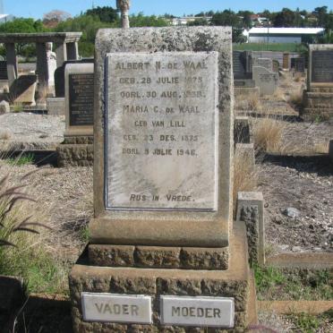 WAAL Albert N., de 1875-1938 &amp; Maria C. VAN LILL 1875-1946