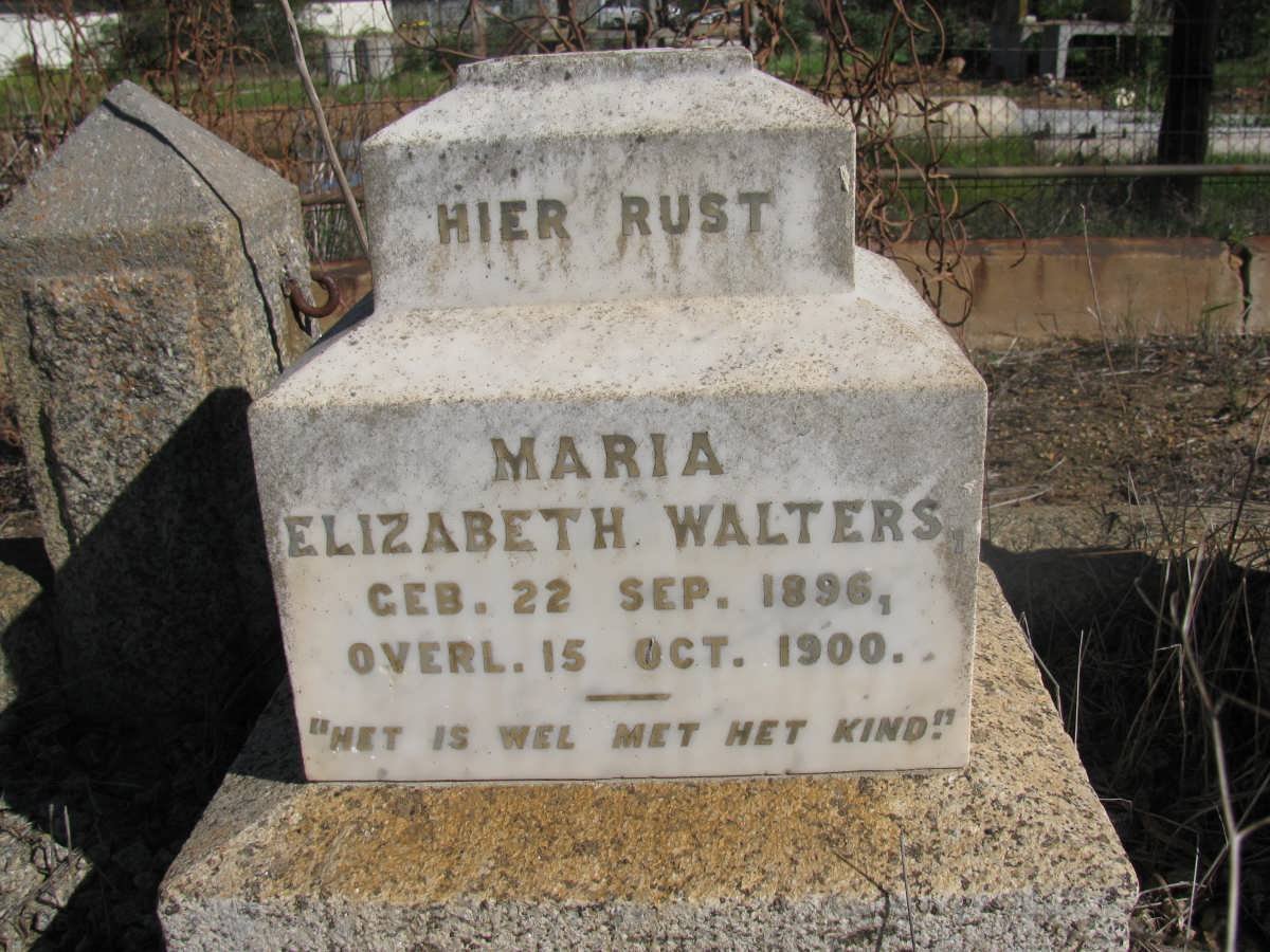 WALTERS M.M. 1864-1957 &amp; Maria Elizabeth RUST 1866-1933 :: WALTERS Maria Elizabeth 1896-1900