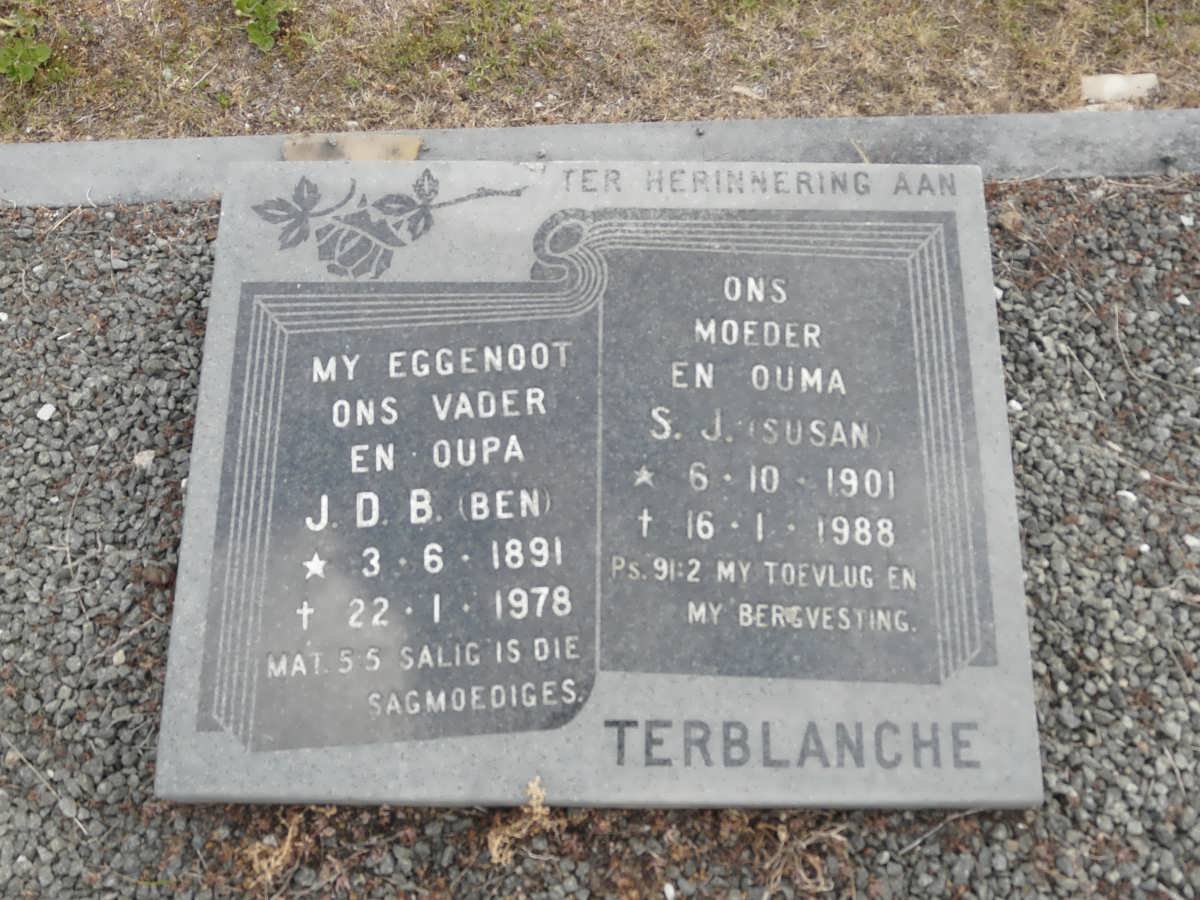 TERBLANCHE J.D.B. 1891-1978 &amp; S.J.1901-1988