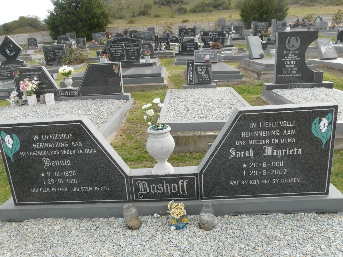 BOSHOFF Bennie 1926-1991 &amp; Sarah Magrieta 1931-2007