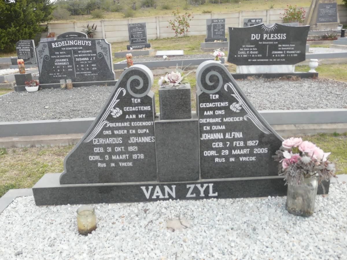 ZYL Gerhardus Johannes, van 1921-1978 &amp; Johanna Alfina 1927-2005