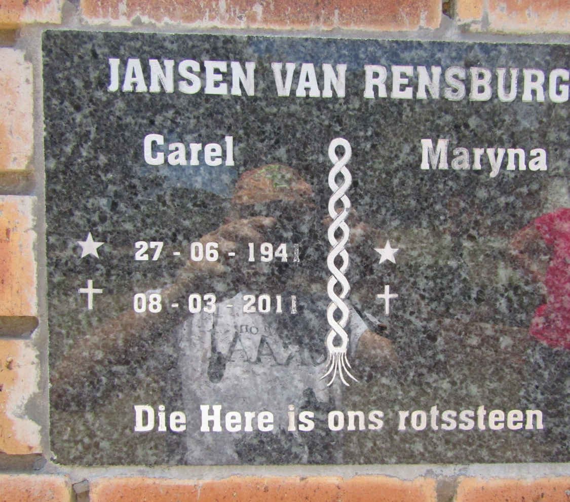 RENSBURG Carel, Jansen van 1941-2011 &amp; Maryna