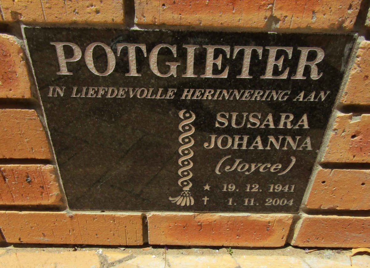 POTGIETER Susara Johanna 1941-2004