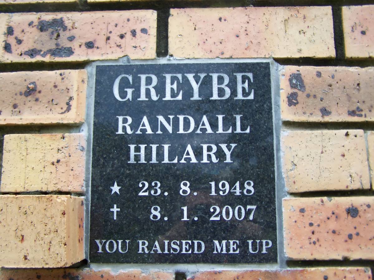 GREYBE Randall Hilary 1948-2007