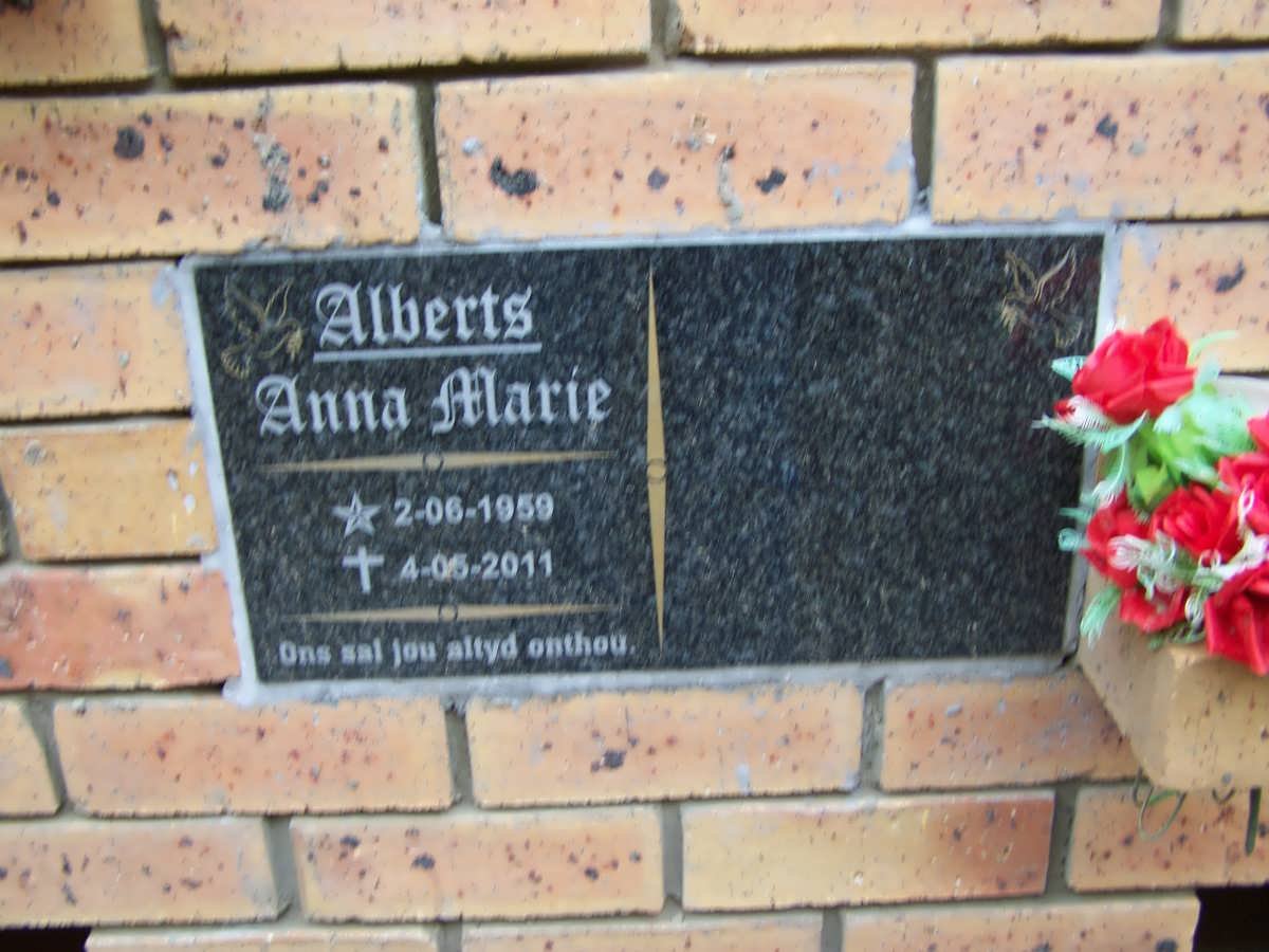 ALBERTS Anna Marie 1959-2011