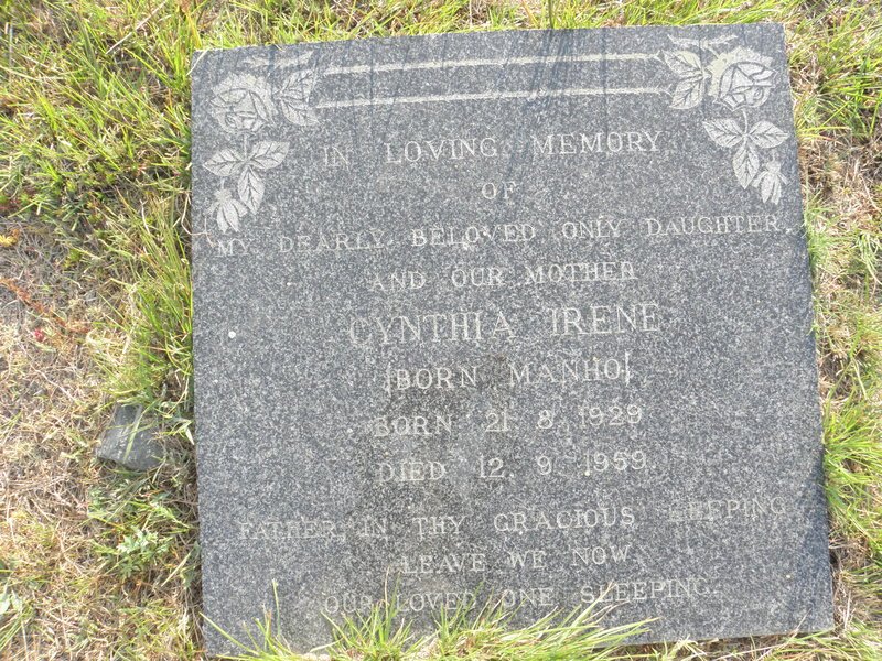 ABRAHAMS Cynthia Irene nee MANHO 1929-1959