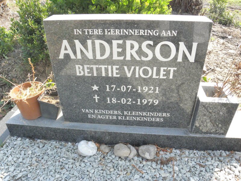 ANDERSON Bettie Violet 1921-1979