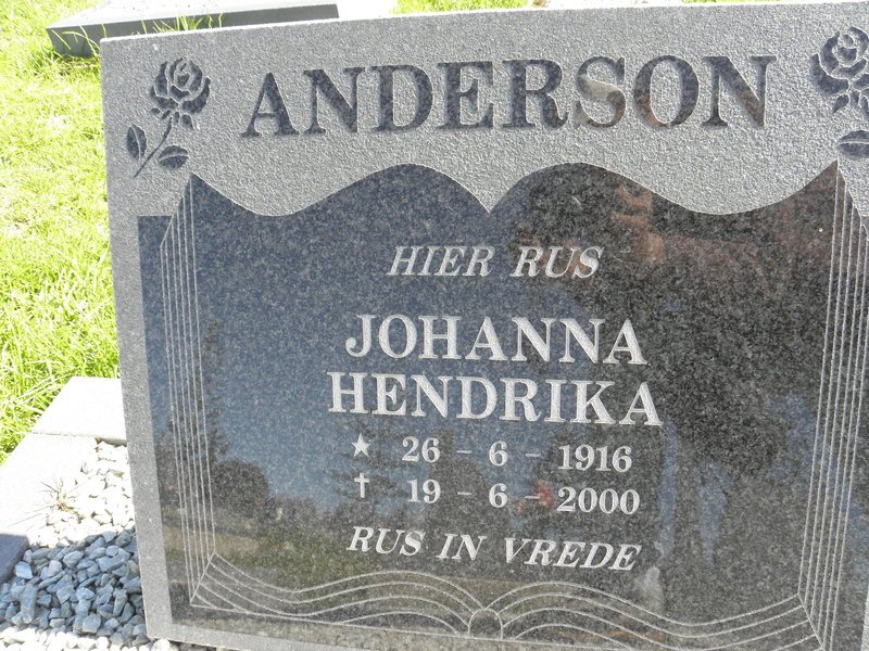 ANDERSON Johanna Hendrika 1916-2000