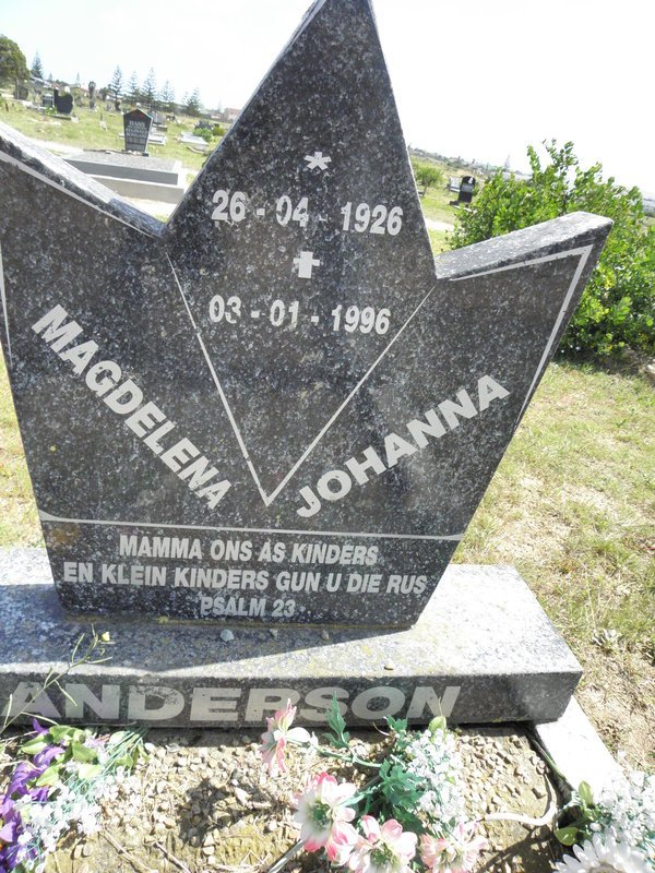 ANDERSON Magdelena Johanna 1926-1996