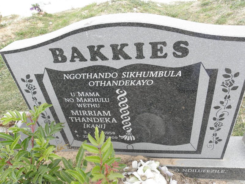 BAKKIES Mirriam Thandeka 1958-2009