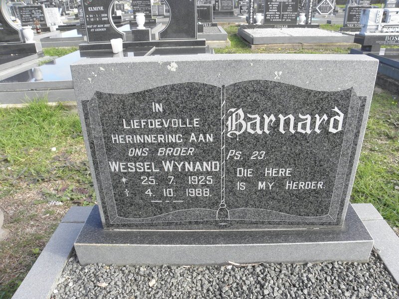 BARNARD Wessel Wynand 1925-1988