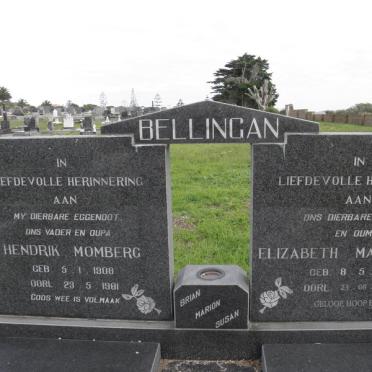 BELLINGAN Hendrik Momberg 1908-1981 &amp; Elizabeth Margaretha 1925-2007