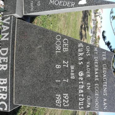 BERG Lukas Gerhardus, van der 1923-1987