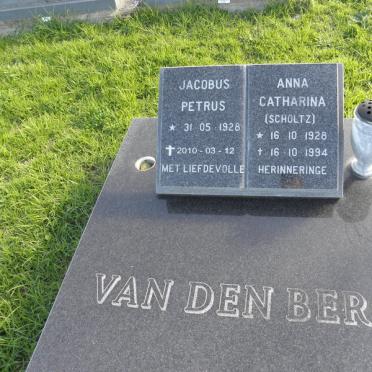 BERG Jacobus Petrus, van den 1928-2010 &amp; Anna Catharina SCHOLTZ 1928-1994