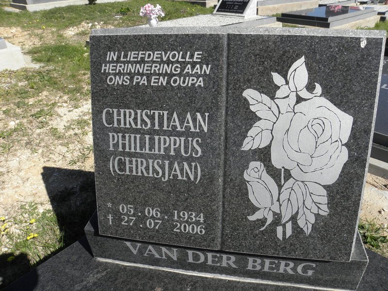 BERG Christiaan Phillippus, van der 1934-2006