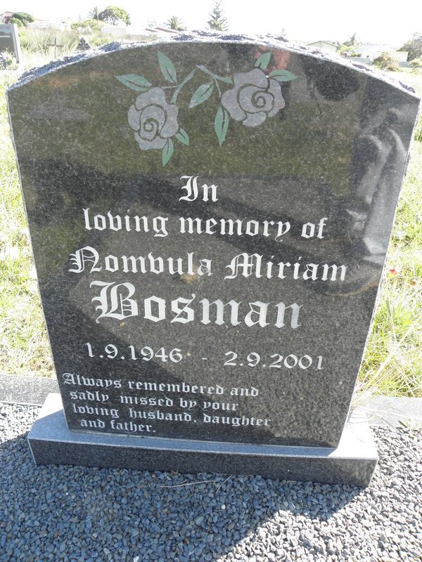 BOSMAN Nombula Miriam 1946-2001