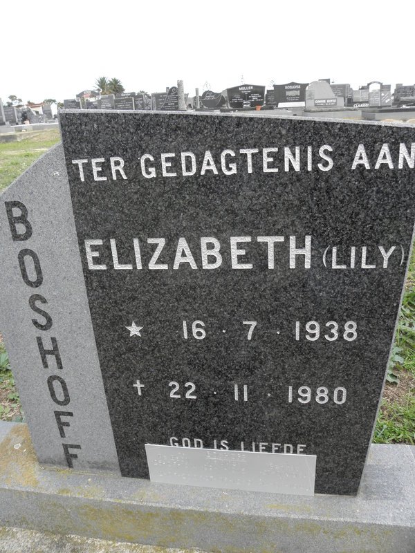 BOSHOFF Elizabeth 1938-1980