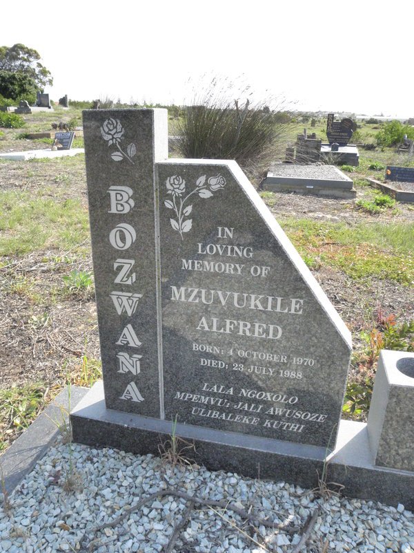 BOZWANA Mzuvukile Alfred 1970-1988
