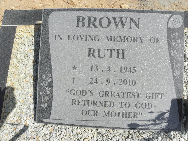 BROWN Ruth 1945-2010