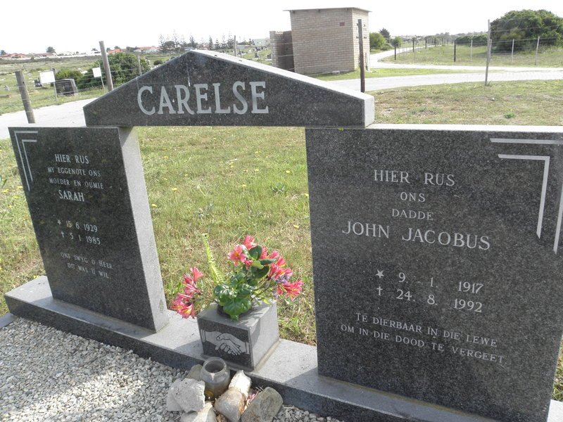 CARELSE John Jacobus 1917-1992 &amp; Sarah 1929-1985
