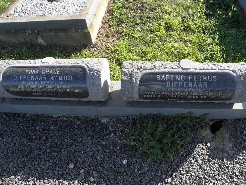 DIPPENAAR Barend Petrus 1922-1979 &amp; Edna Grace MILLS 1922-1988
